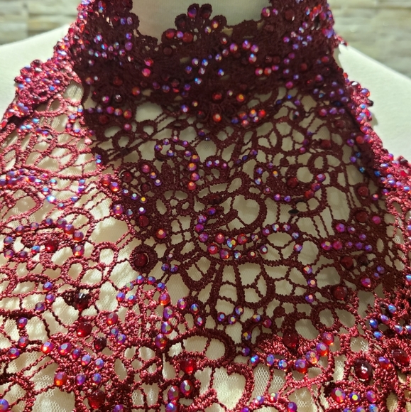 Alyce Paris Prom Wine Dress. - Picture 5 of 16